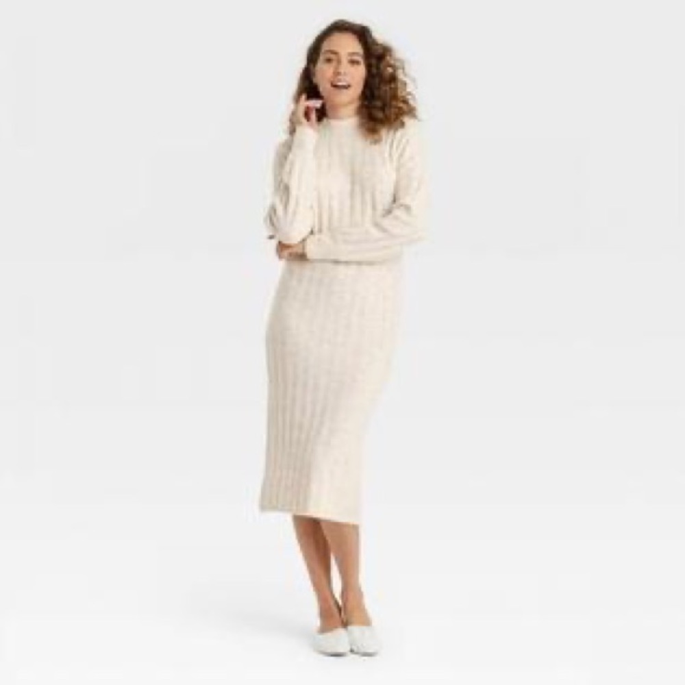 a new day Cream Long Sleeve Dress